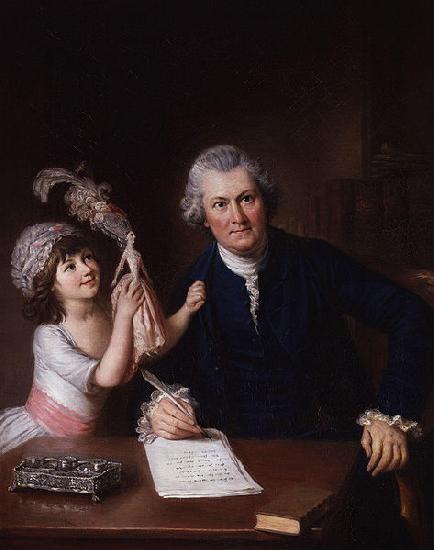 William Hoare Portrait of Christopher Anstey with his daughter